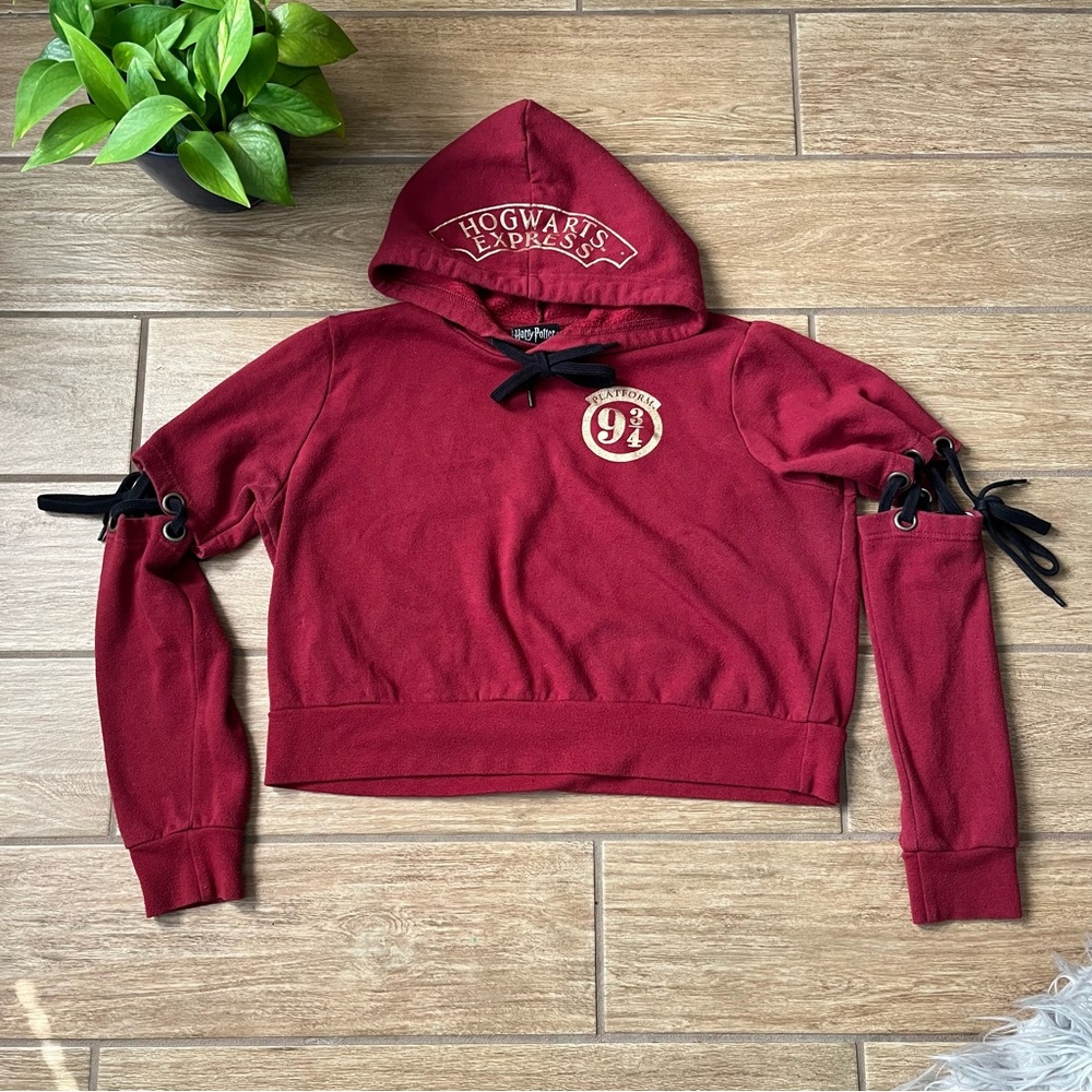 Harry Potter “Hogwarts Express” cropped hoodie. Size L.
